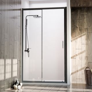 Душевая дверь Veconi Vianno VN-72B, 1000x1900, черный, стекло прозрачное